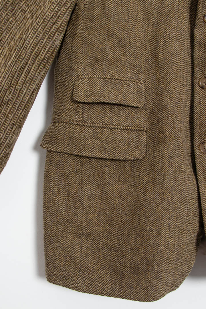 Burberry Herringbone Wool Tweed Blazer Jacket (L) - Image 3
