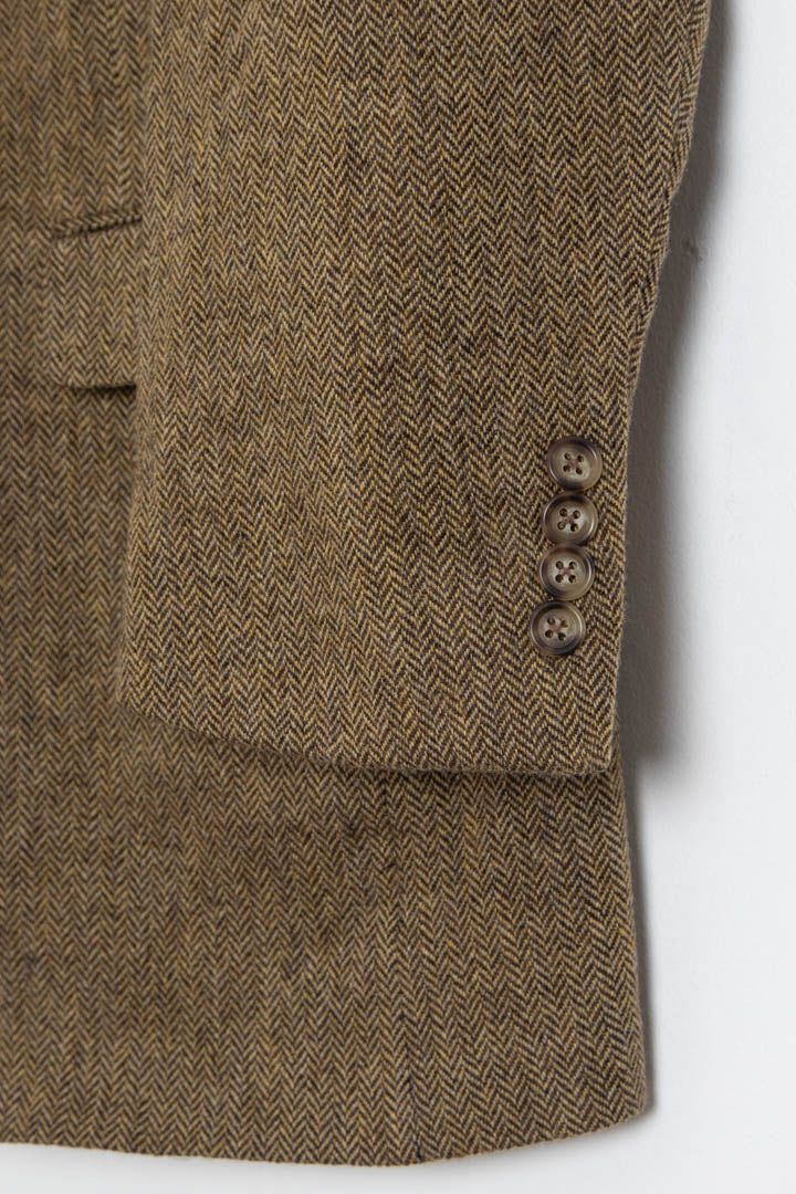 Burberry Herringbone Wool Tweed Blazer Jacket (L) - Image 4