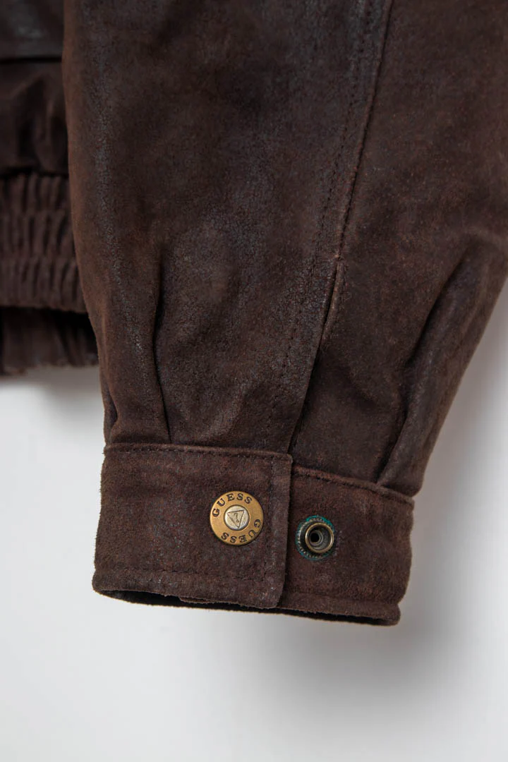 Guess Leather Bomber Jacket (XL) - Image 10